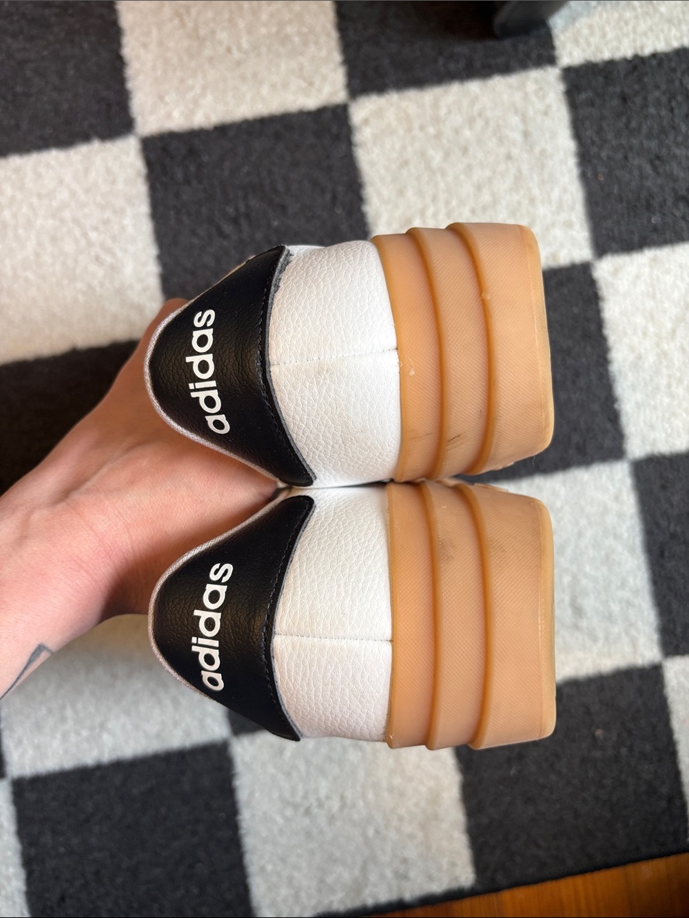 adidas White Black and Tan Platform Sneakers Women’s 8.5 - Picture 6 of 10